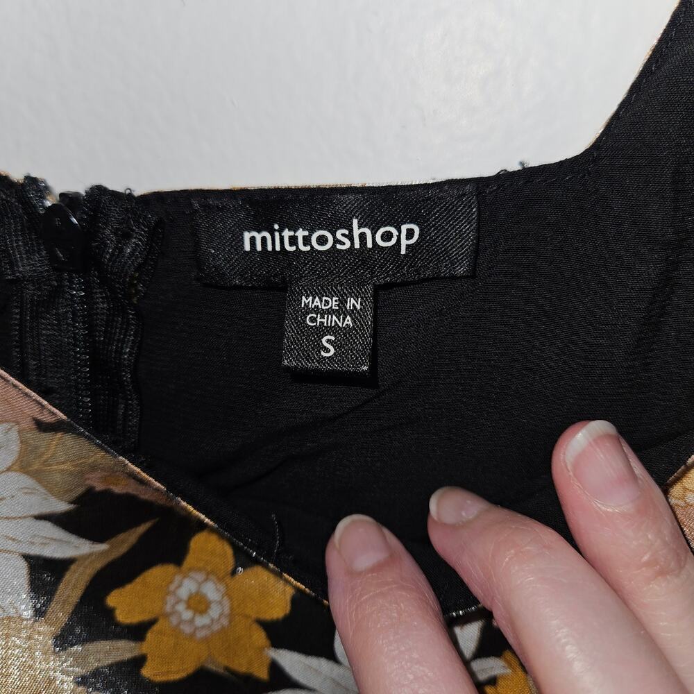 Mittoshop Square Neck Floral Puff Sleeve Babydoll Shirt. Size Small - Picture 6 of 7